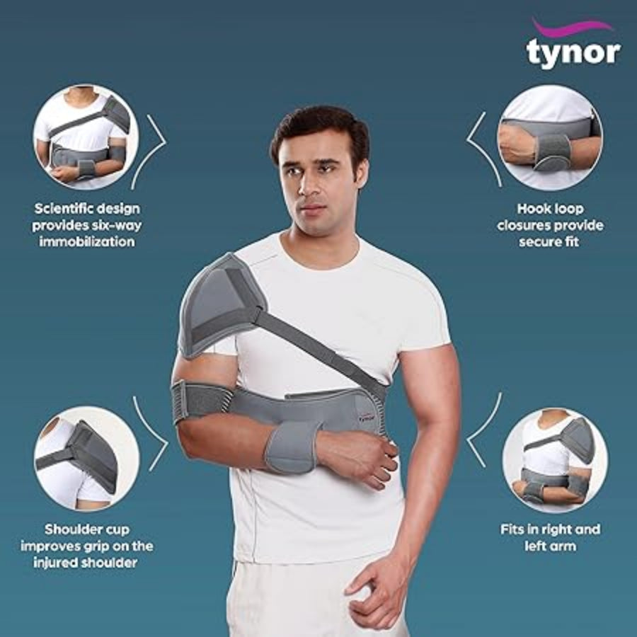 TYNOR Elastic Shoulder Immobilizer Large Grey
