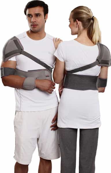 TYNOR Elastic Shoulder Immobiliser, Grey, Large, 1 Unit